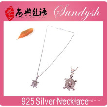 Wholesale Silver Jewelry Sparking CZ Stone Charms Pendant 925 Silver Necklace